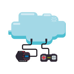 Console gamepad device vector illustration graphic icon design