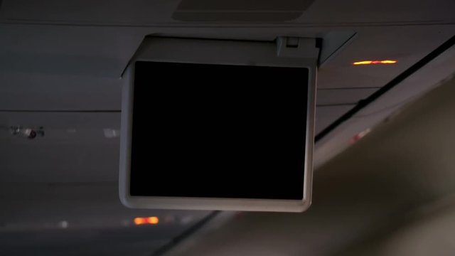  High quality video of Lcd monitor in the airplane in 4K