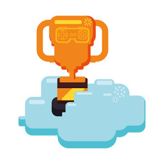 Cup Pixelated videogame vector illustration graphic icon design