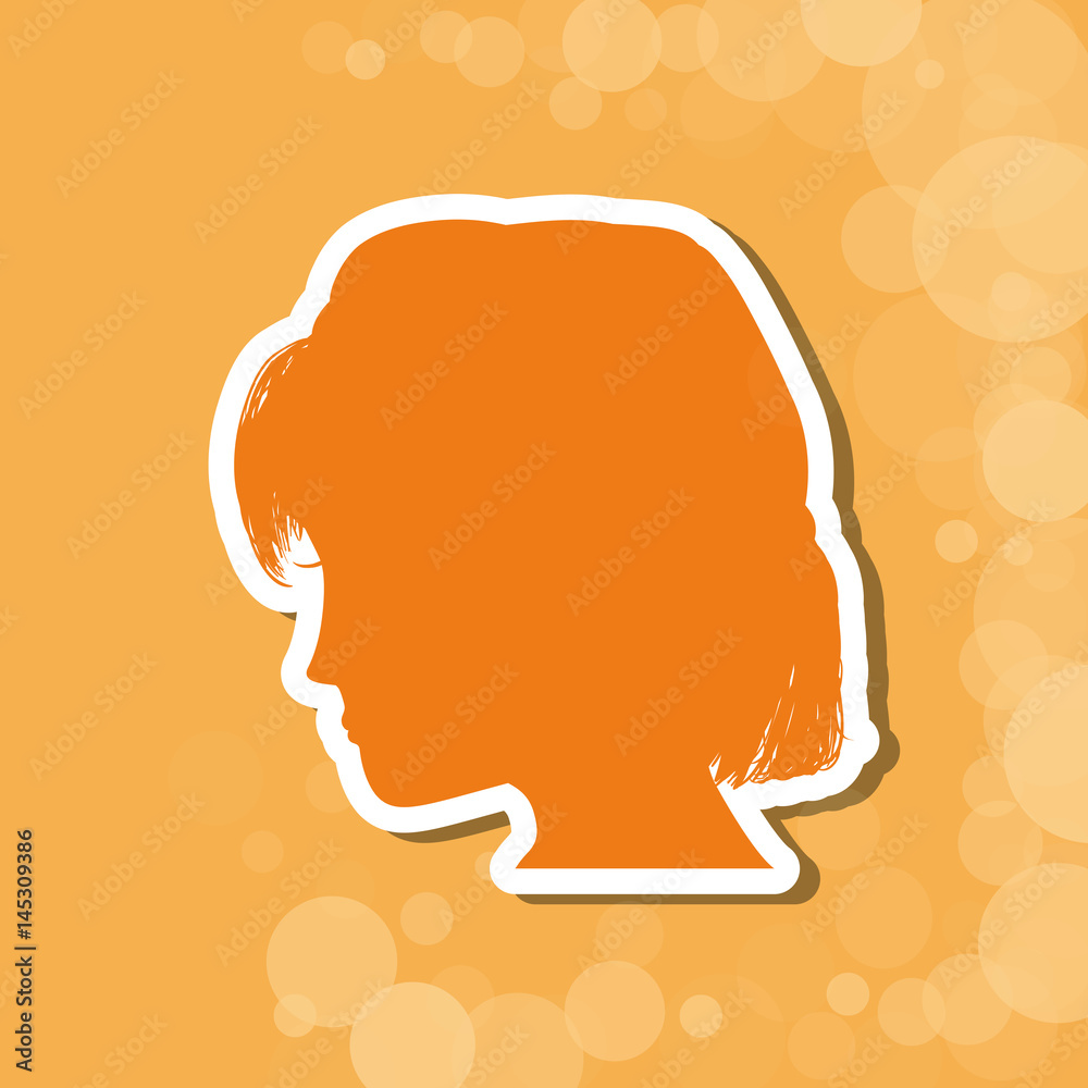 Canvas Prints woman head silhouette icon vector illustration graphic design