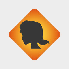 Woman head silhouette icon vector illustration graphic design
