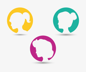 Woman head silhouette icon vector illustration graphic design