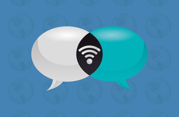 Digital communication technology icon vector illustration graphic design