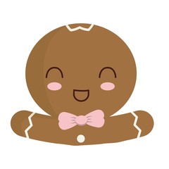 Obraz premium cute ginger cookie icon over white background. colorful design. vector illustration