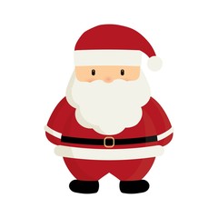 cute santa claus cartoon icon over white backgorund. colorful design. vector illustration