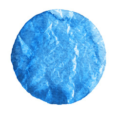 Watercolor lapis blue circle on white background