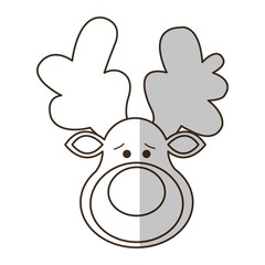 rudolph deer cartoon icon over white background. vector illustration
