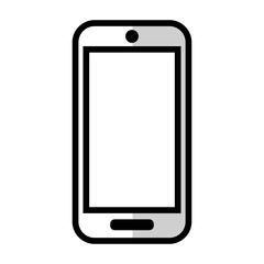 smartphone device icon over white background. vector illustration