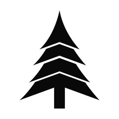 Obraz premium silhouette of pine tree icon over white background. vector illustration