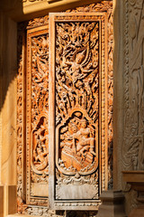 Carved wood windows.