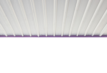 Silver metal sheet roof isolated on white background