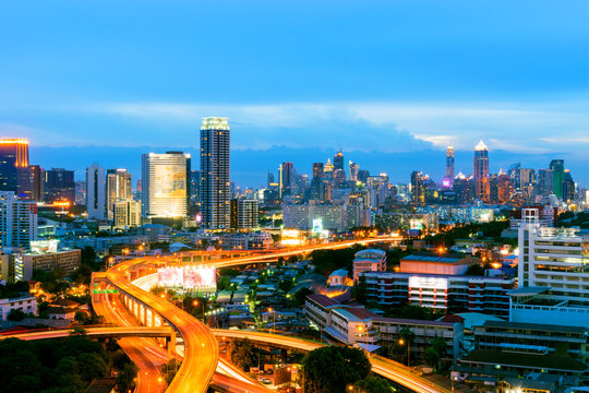 Bangkok city downtown city skyline.