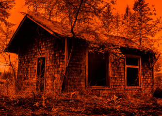 Abandoned Cabin in Infrared