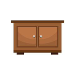 bedside table wood furniture vector illustration eps 10