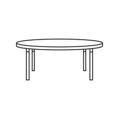 round table wood furniture outline vector illustration eps 10