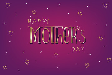 Violet mother's day greeting card vector template.