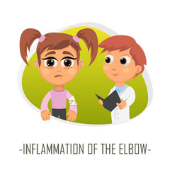 Fototapeta na wymiar Inflammation of the elbow medical concept. Vector illustration.