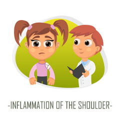 Inflammation of the shoulder medical concept. Vector illustration.