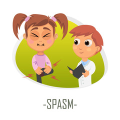 Spasm medical concept. Vector illustration.