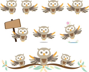 owl cute in vector