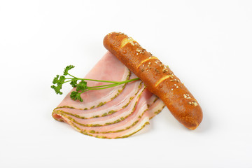 asparagus coated ham and roll