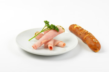 asparagus coated ham and roll