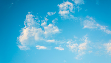 image of clear blue sky and white clouds on day time for background .