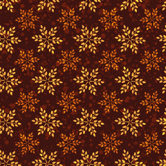 Seamless vintage pattern with wheat. Brown agricultural background about harvest and grain