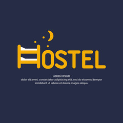 Modern conceptual vector logo of the Hostel.