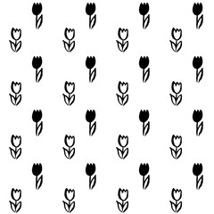 Tulips Brush Seamless Pattern