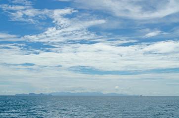 Beautiful water of the ocean with Blue Sky at Koh ha, Similan No.5, a Group of Similan Islands in The Andaman Sea Thailand.