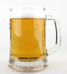 Glass of light beer.
