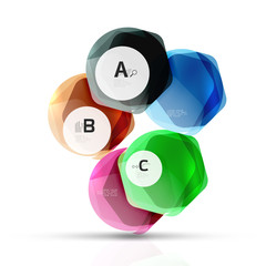 Glass modern geometrical hexagon abstract background