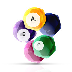 Abstract geometrical hexagon banner