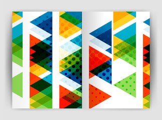 Vector triangle business annual report cover print template