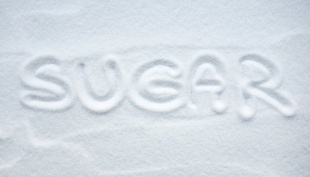 Sugar sign with sugar background