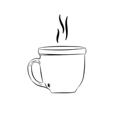 Coffee cup icon flat
