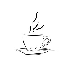 Coffee cup icon flat
