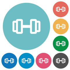 Barbell flat round icons