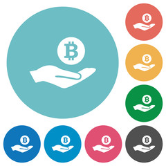 Bitcoin earnings flat round icons