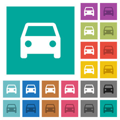 Car square flat multi colored icons