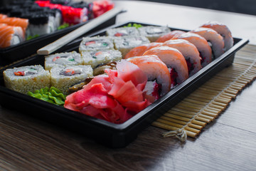 Sushi rolls in the package