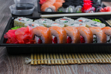 Sushi rolls in the package