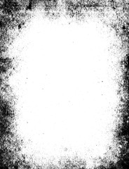 Abstract dirty or aging frame. Dust particle and dust grain texture on white background, dirt...
