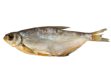 smoked fish on a white background