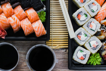 Sushi rolls in the package