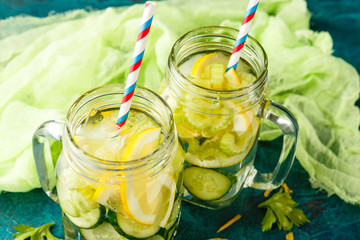 Detox water with cucumber