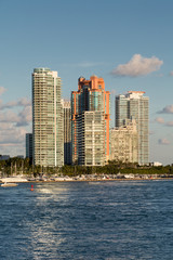 Fototapeta na wymiar Colorful Condos on Miami Coast
