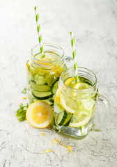 Detox water with cucumber