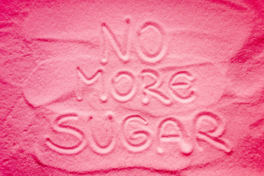 No More Sugar Sign With Pink Color